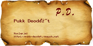 Pukk Deodát névjegykártya